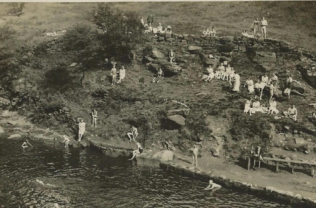the bathing pool in summer